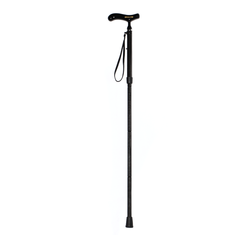 5 section Folding Carbon Fiber Walking Cane - Adjustable Height
