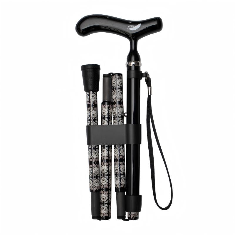 5 section Folding Carbon Fiber Walking Cane - Retro Pattern