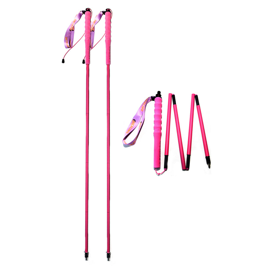 Ultralight Carbon Hiking Poles – Compact & Pink Design