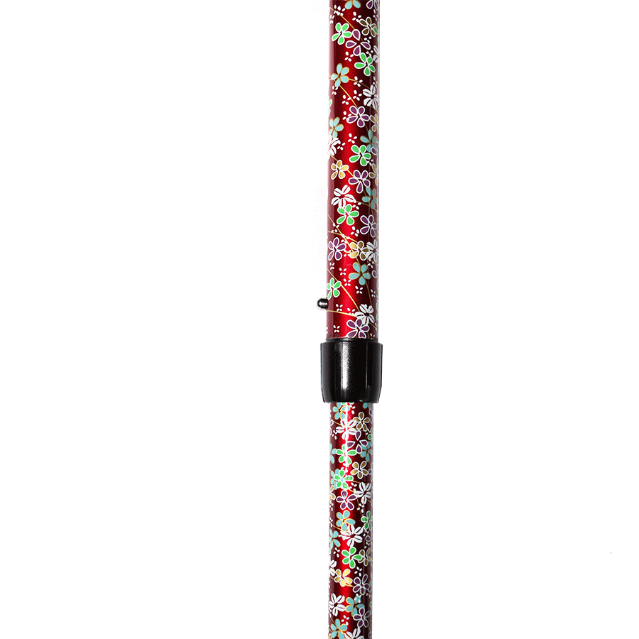 Foldable Carbon Fiber Walking Cane - Adjustable Height (Red )