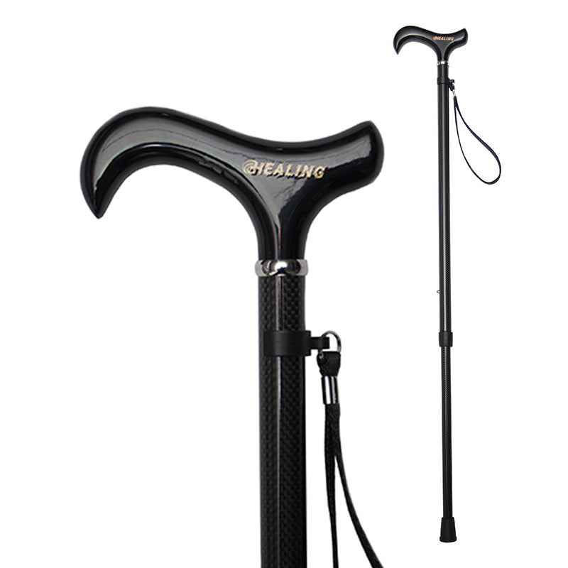 Ultralight Carbon Fiber Walking Cane - Adjustable Height （Matt black）