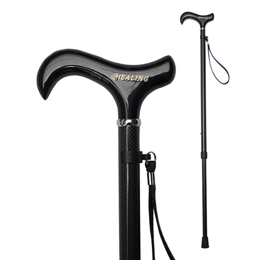 Ultralight Carbon Fiber Walking Cane - Adjustable Height （Matt black）