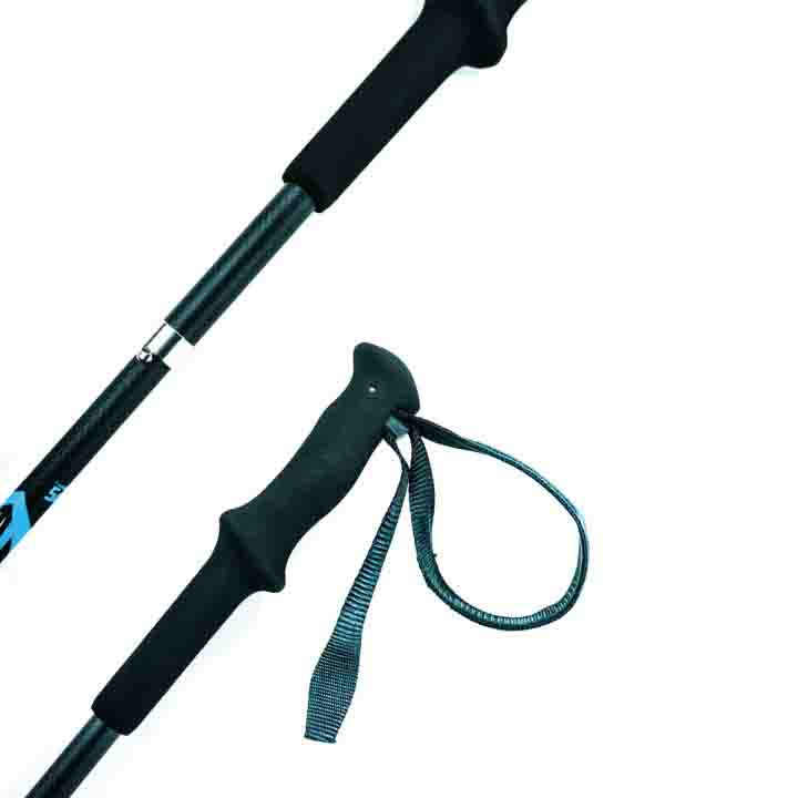 Carbon Fiber Trekking Poles Black - Folding and Ultralight