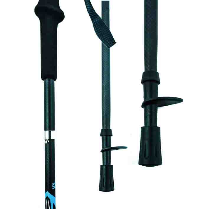 Carbon Fiber Trekking Poles Black - Folding and Ultralight
