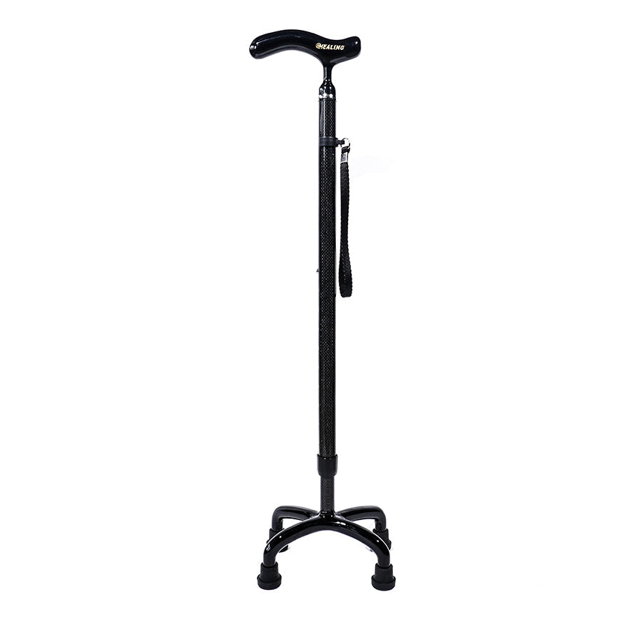 Ultralight Carbon Fiber Walking Quad Cane - Adjustable Height