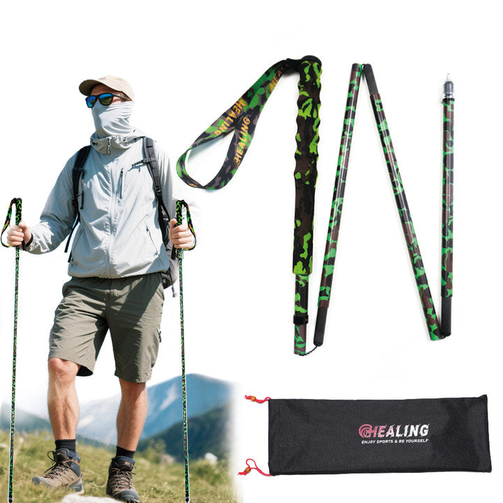 Foldable Carbon Hiking Poles – Outdoor Camouflage & Lightweight