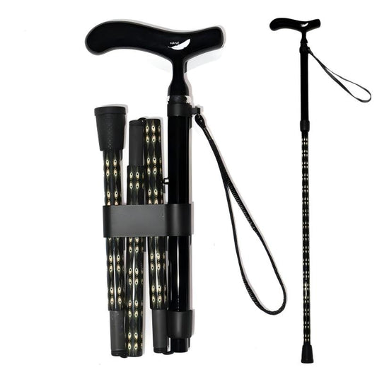 5 section Folding Carbon Fiber Walking Cane - Feather style