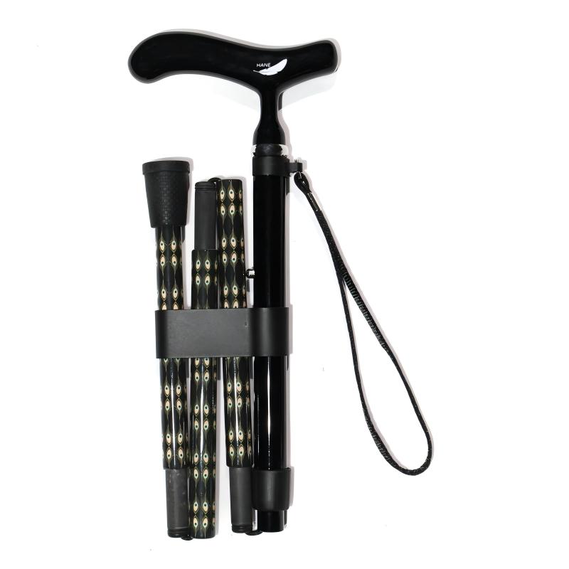 5 section Folding Carbon Fiber Walking Cane - Feather style
