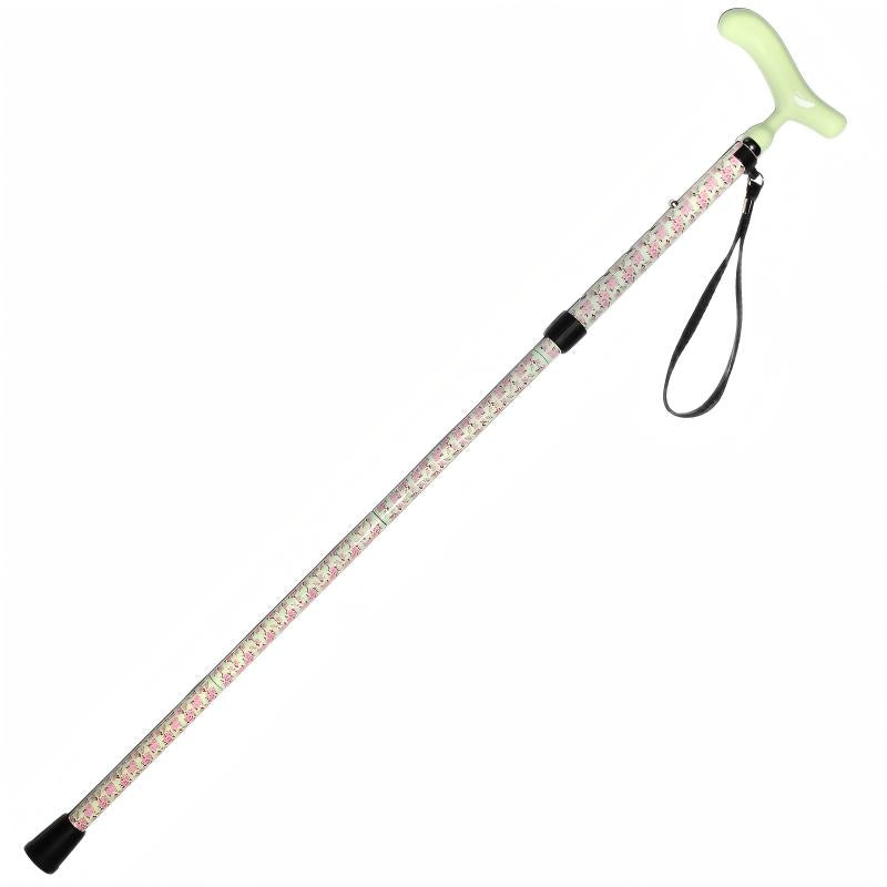 5 section Folding Carbon Fiber Walking Cane - Small floral print style
