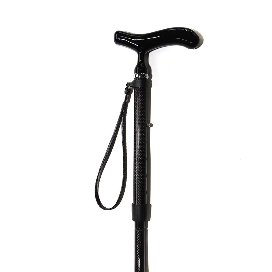 5 section Folding Carbon Fiber Walking Cane - European style cane handle