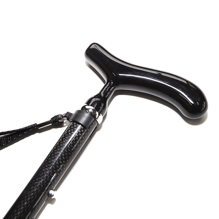 5 section Folding Carbon Fiber Walking Cane - European style cane handle