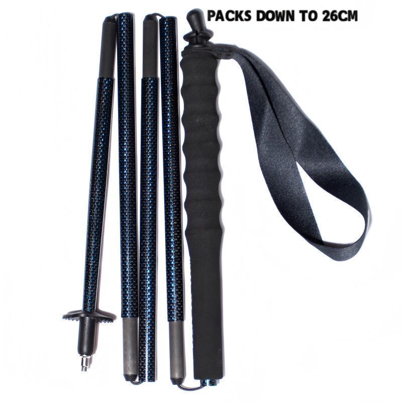 120g Carbon Fiber Hiking Poles – Foldable & Ultralight (Silver Blue)