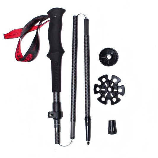Carbon Trekking Poles – Z-Folding Compact Design (Black Red)