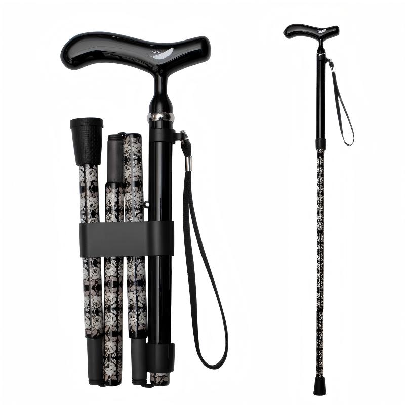 5 section Folding Carbon Fiber Walking Cane -  Retro Pattern