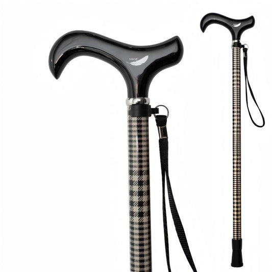 2 section telescopic Carbon Fiber Walking Cane - Houndstooth style