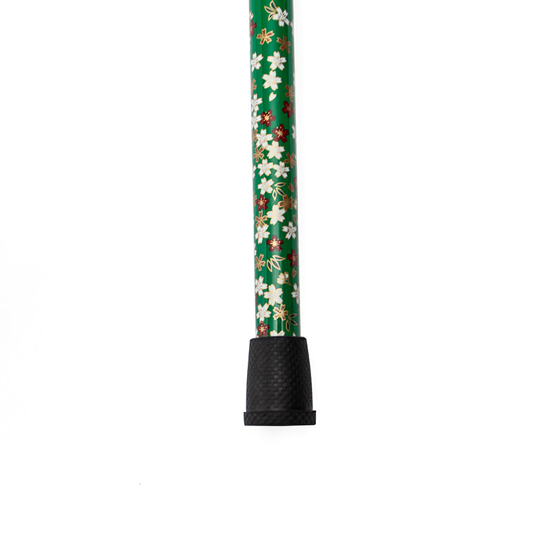 Ultralight Folding Carbon Fiber Walking Cane - Adjustable Height(Green blossom)