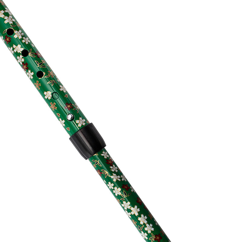 Ultralight Folding Carbon Fiber Walking Cane - Adjustable Height(Green blossom)