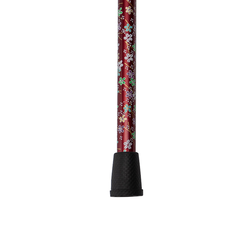Ultralight Folding Carbon Fiber Walking Cane - Adjustable Height (Red blossom)