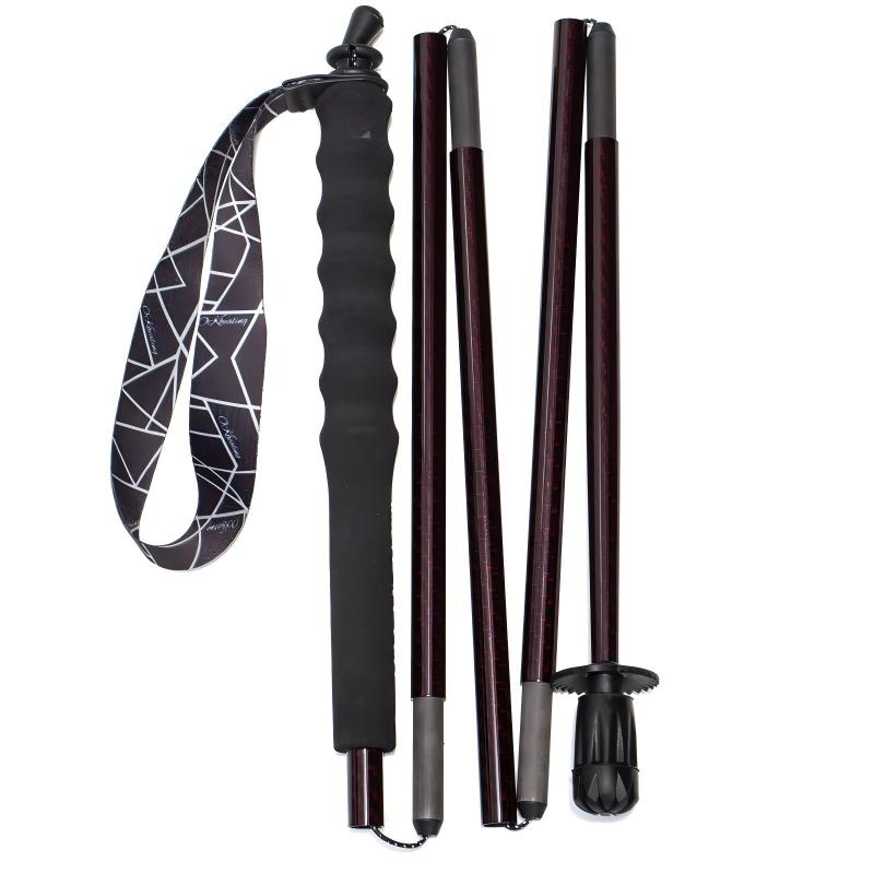 Carbon Trekking Poles – Lightweight & Foldable (Dark Red)