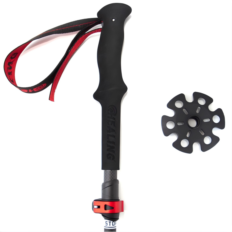 Carbon Trekking Poles – Z-Folding Compact Design (Black Red)