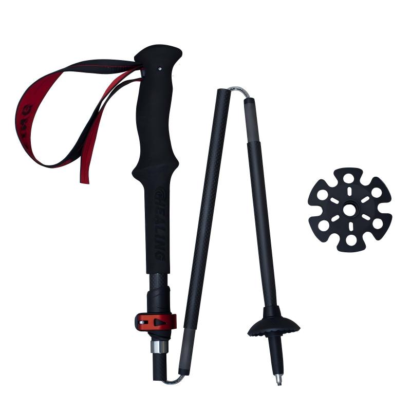 Carbon Trekking Poles – Z-Folding Compact Design (Black Red)