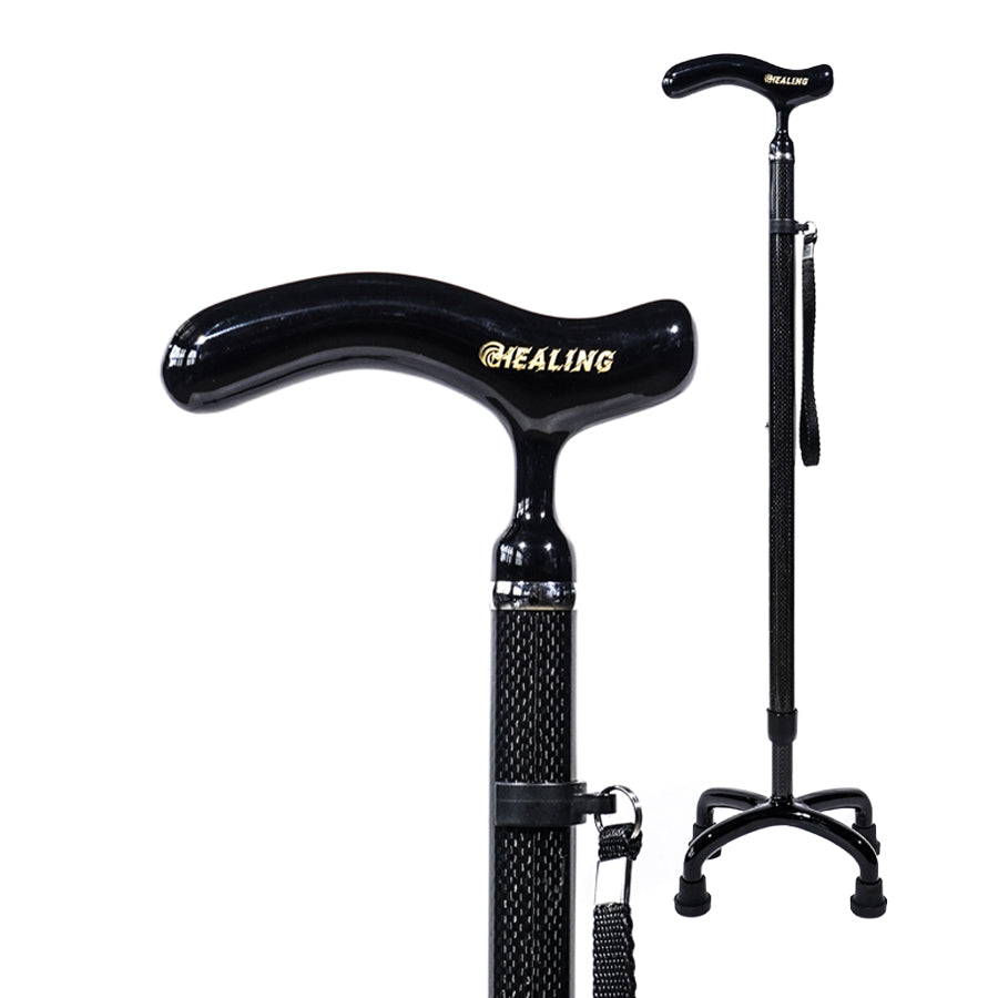 Ultralight Carbon Fiber Walking Quad Cane - Adjustable Height