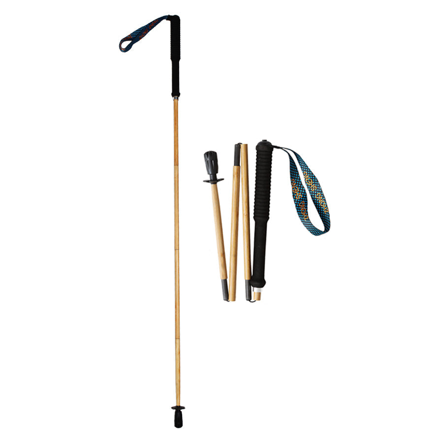120g Carbon Fiber Hiking Poles – Bamboo Finish, Foldable & Ultralight