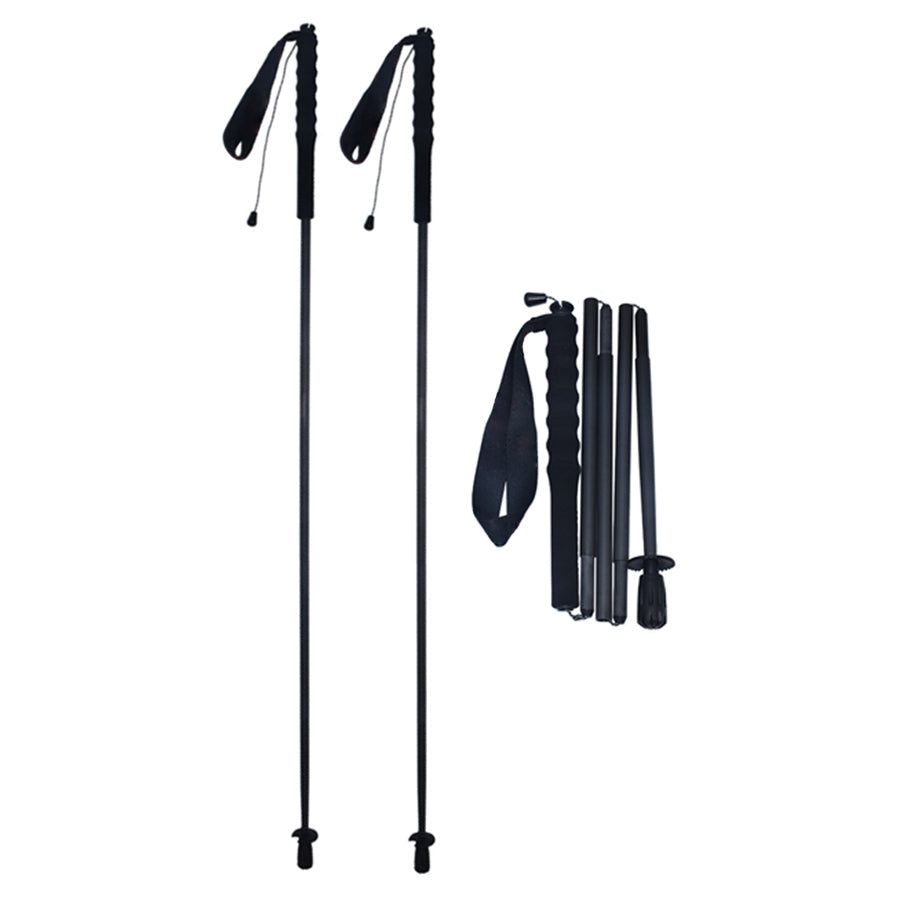 Carbon Fiber Hiking Poles Black - Folding and Ultralight