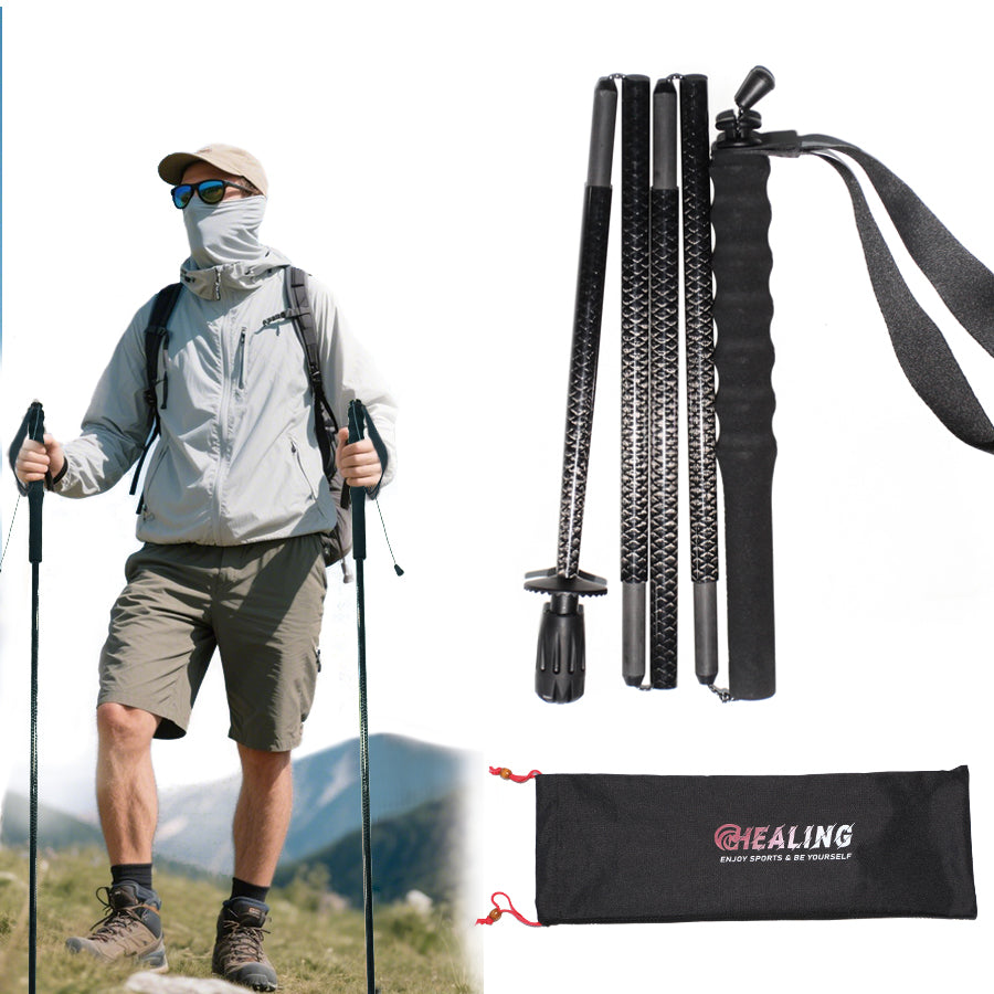 Carbon Hiking Poles – Textured Carbon Surface & Foldable