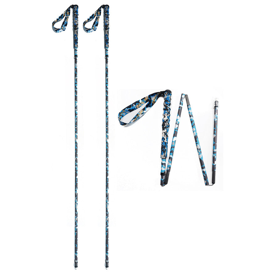 Carbon Trekking Poles – Lightweight & Foldable (Blue Camo)