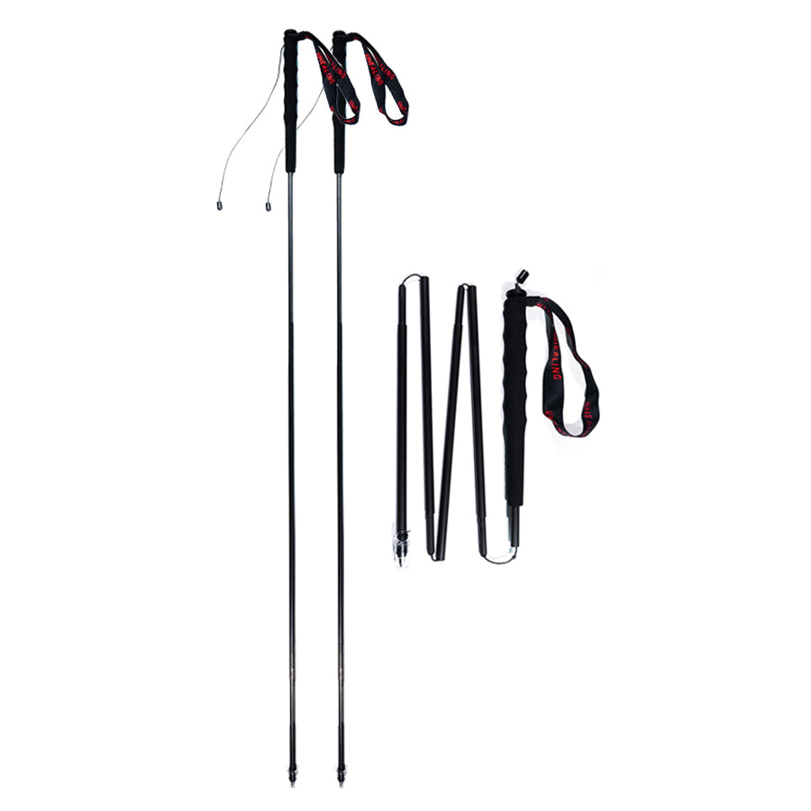 Carbon Fiber Trekking Poles Black - Ultralight and Folding