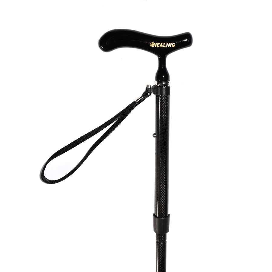 5 section Folding Carbon Fiber Walking Cane - Adjustable Height