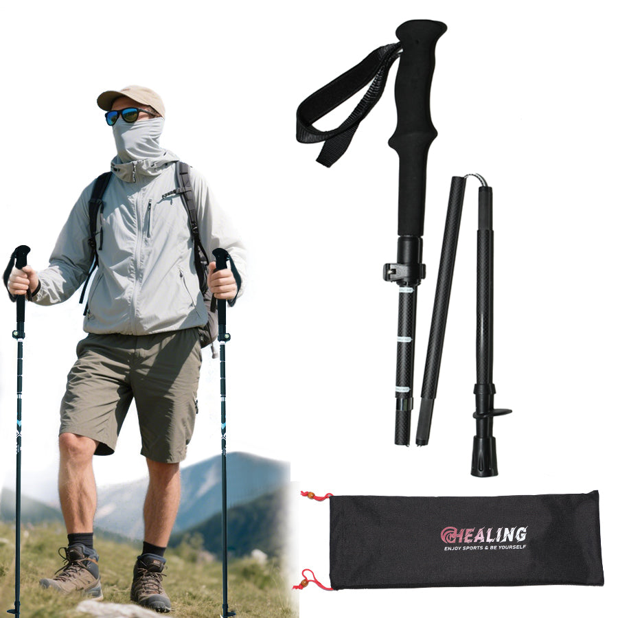 Adjustable Foldable Carbon Trekking Poles – Compact & Durable